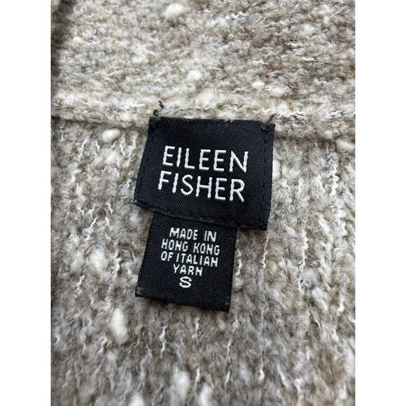 Eileen Fisher Merino Wool Bouclé Button Cardigan Sweater Women’s S Cream Tan - Picture 7 of 9